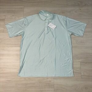 NWT Collars & Co 2XL XXL Featherweight Relaxed Dress Collar Polo Green Stripe